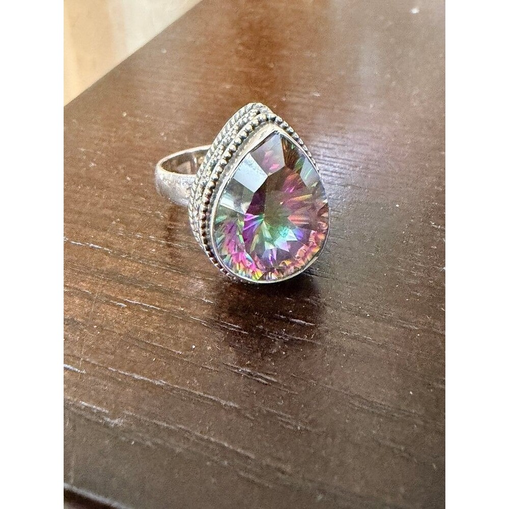 Vintage Sterling Silver Mystic Topaz Ring